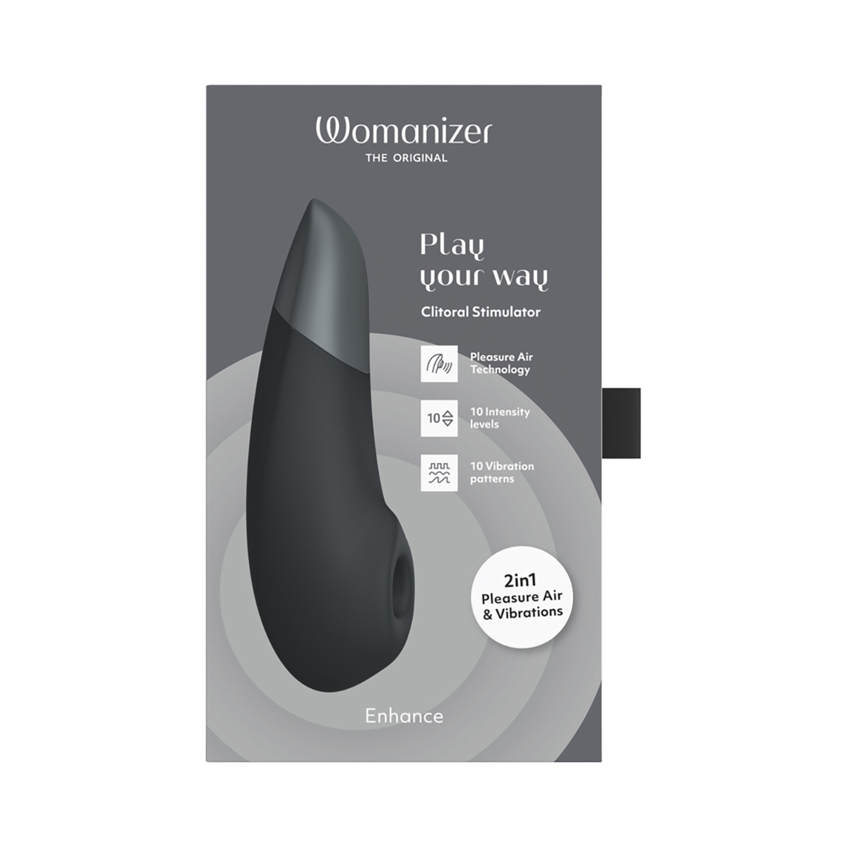 Close-up of the Black Womanizer vibrator for texture detail