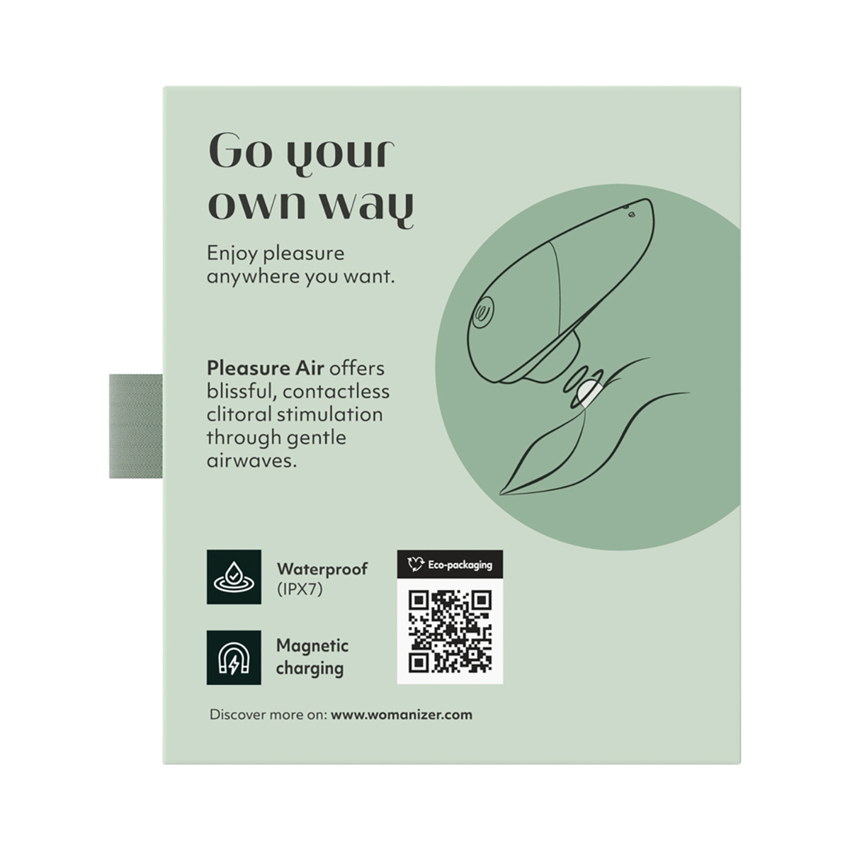 Close-up of the  Womanizer vibrator for texture detail