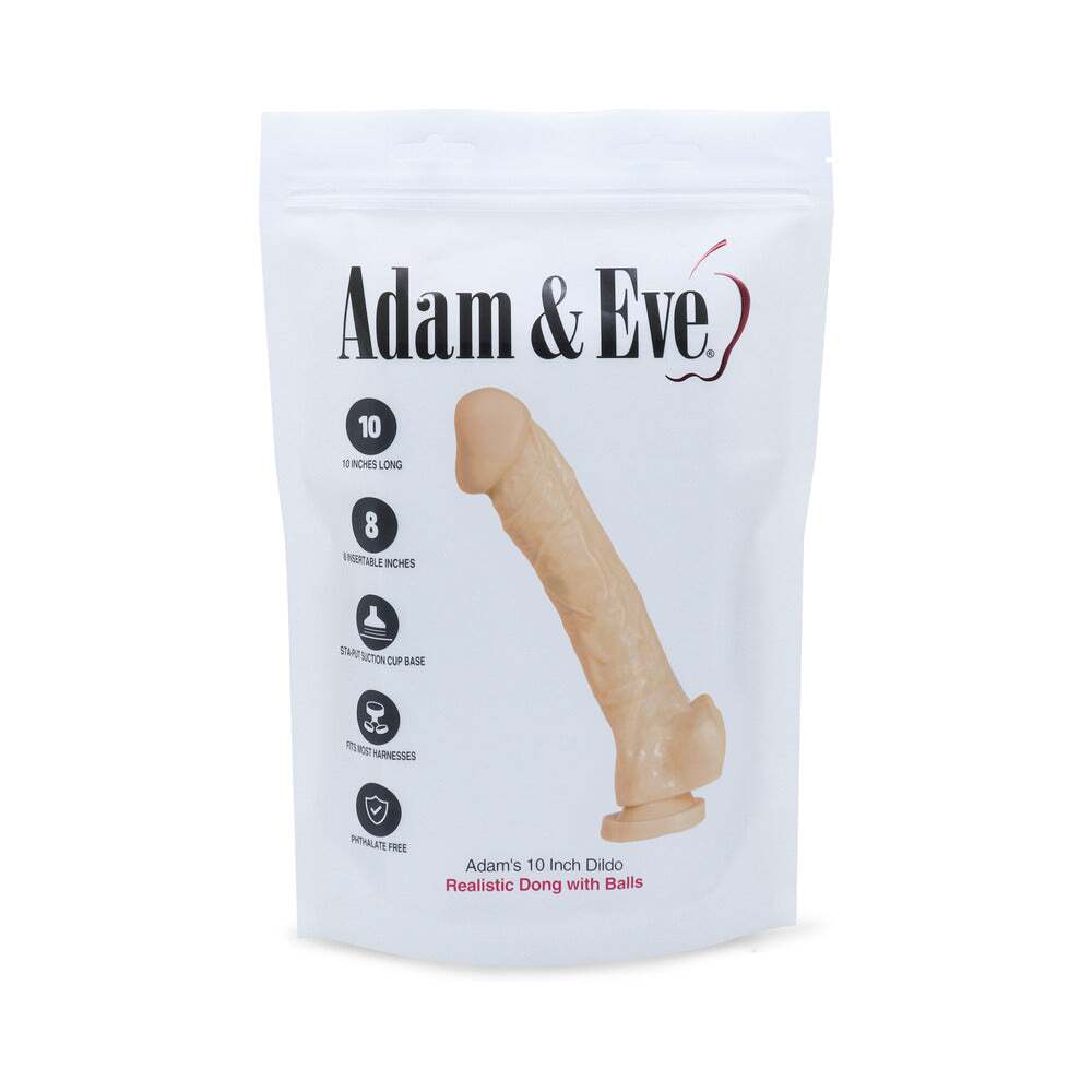 10 inch Dildo from Adam & Eve in Vanilla Ivory Beige designed for anal sex with Her or Him