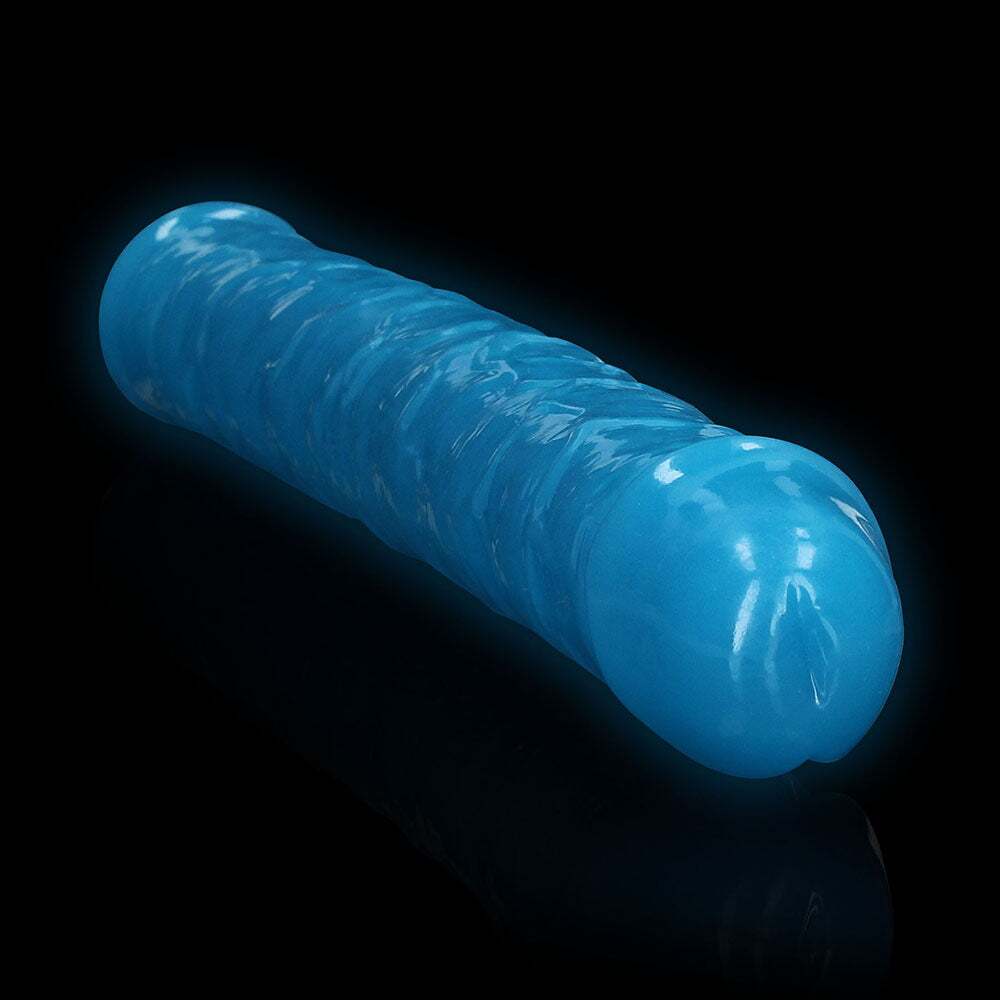 15 inch Dildo by Shots in Blue shown for pegging Her or Him