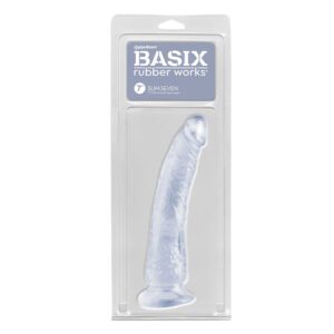 7 inch Dildo Pipedream Clear Basix Rubber Works Slim With Suction Cup