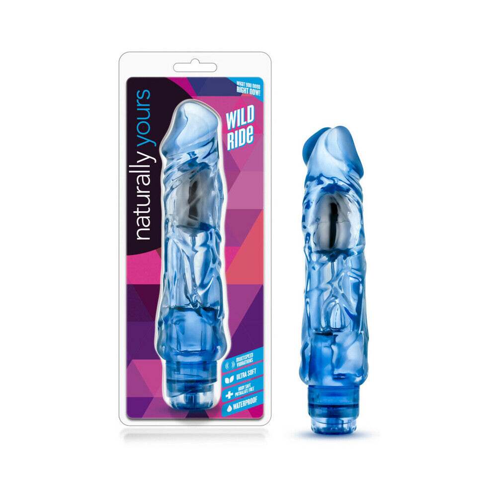 9 inch Dildo by Blush in Blue shown for use by Her or Him