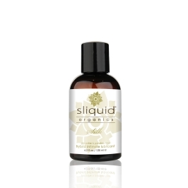 Bottle of 4.2 oz Vegan Lube Sliquid showing plant-powered formula
