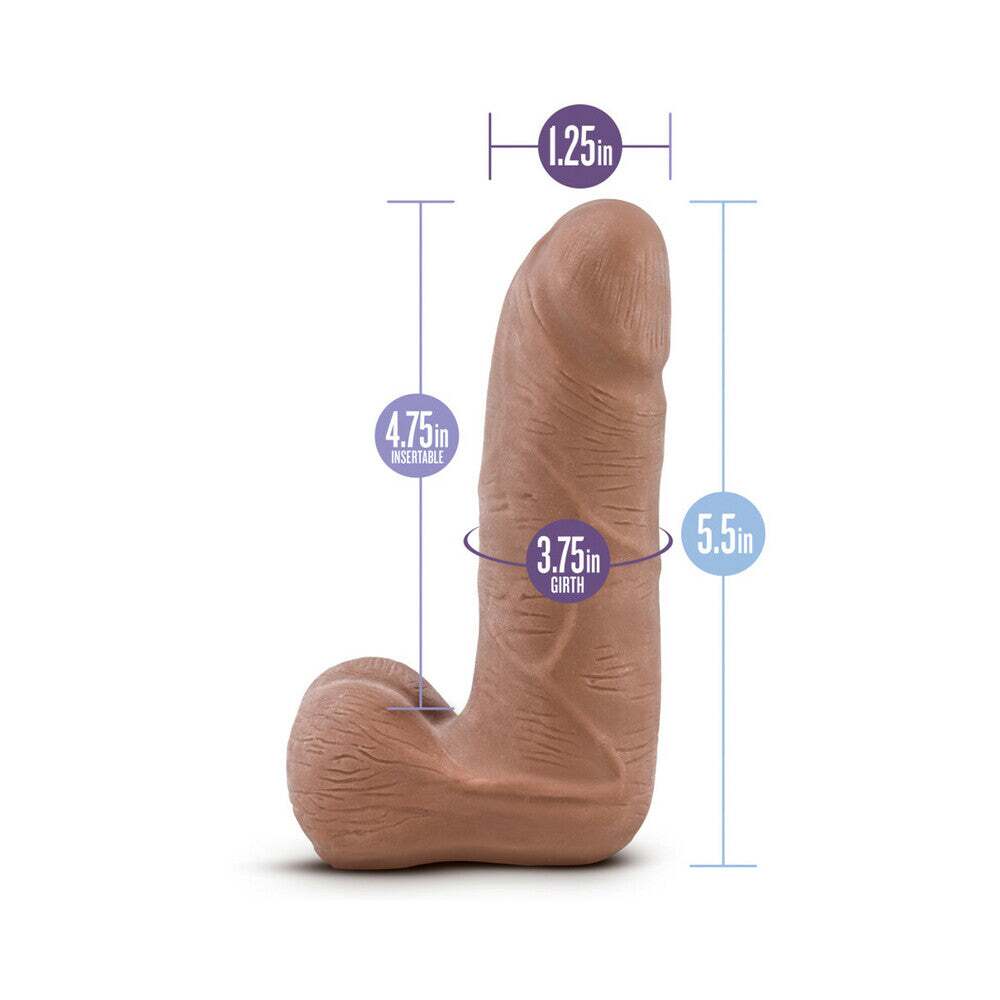 5 inch Dildo from Blush in Tan Light Brown Mocha pictured for anal pleasure for Her or Him