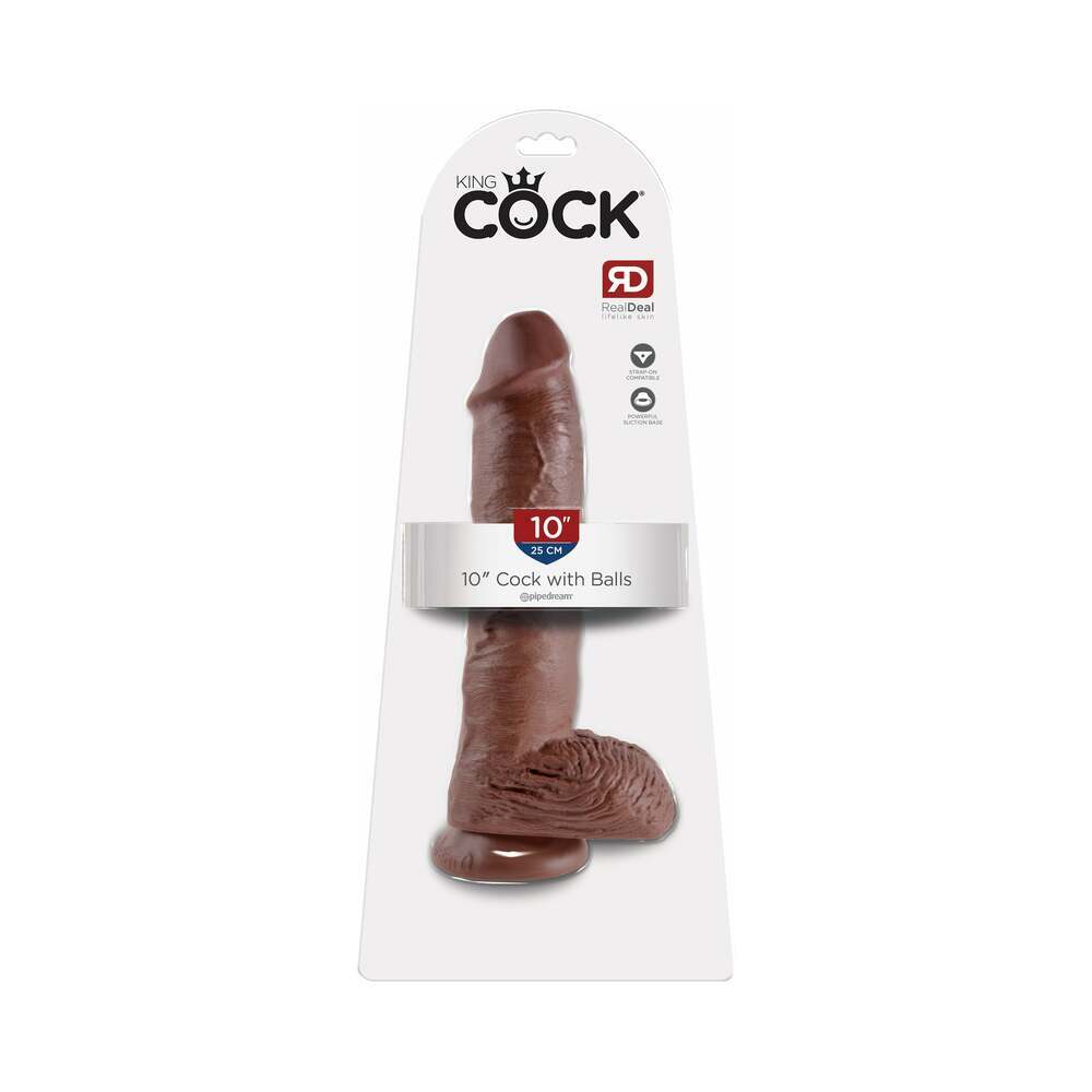 10 inch Dildo by Pipedream in Brown Chocolate Cocoa shown for use by Her or Him