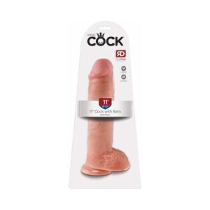 11 inch Dildo Pipedream Vanilla Ivory Beige King Cock Cock With Balls Realistic Suction Cup Beige