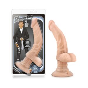 10.25 inch Dildo Blush Vanilla Ivory Beige Loverboy The Boss Man Realistic Vibrating with Balls Beige