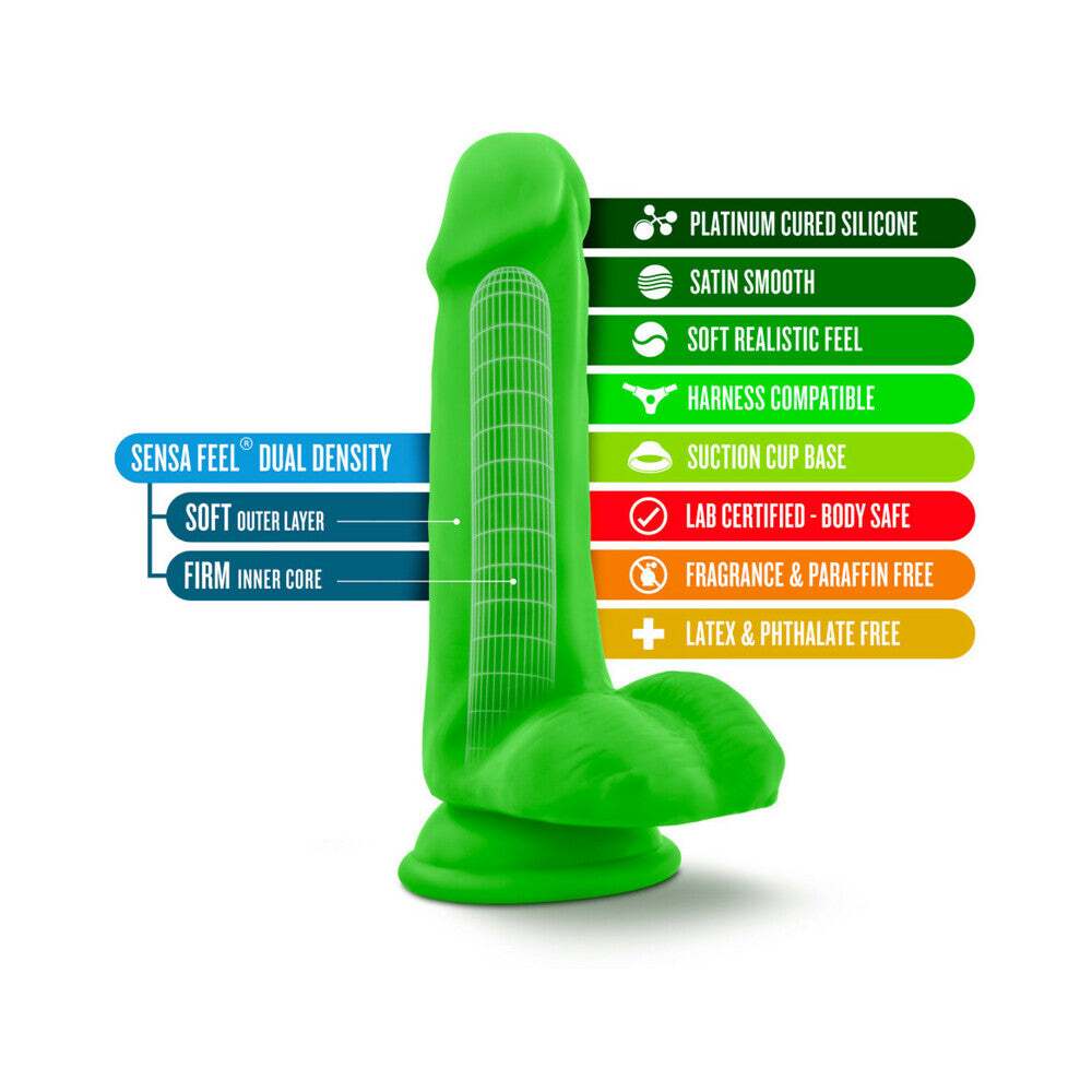 6 inch Dildo by Blush in Green shown for pegging Her or Him
