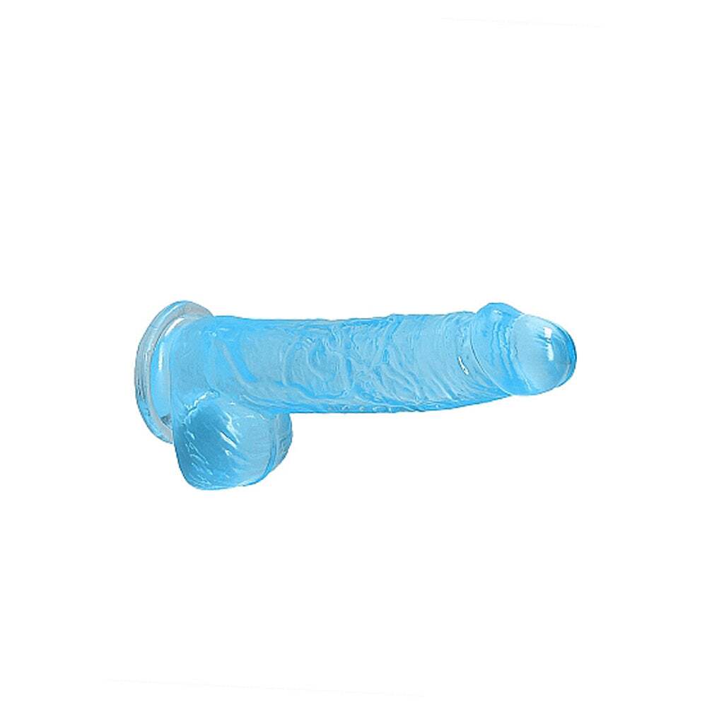 6 inch Dildo by Shots in Blue shown for pegging Her or Him