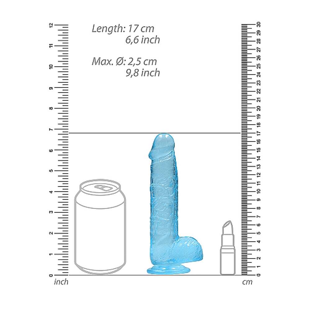 6 inch Dildo by Shots in Blue displayed for pegging Him or Her