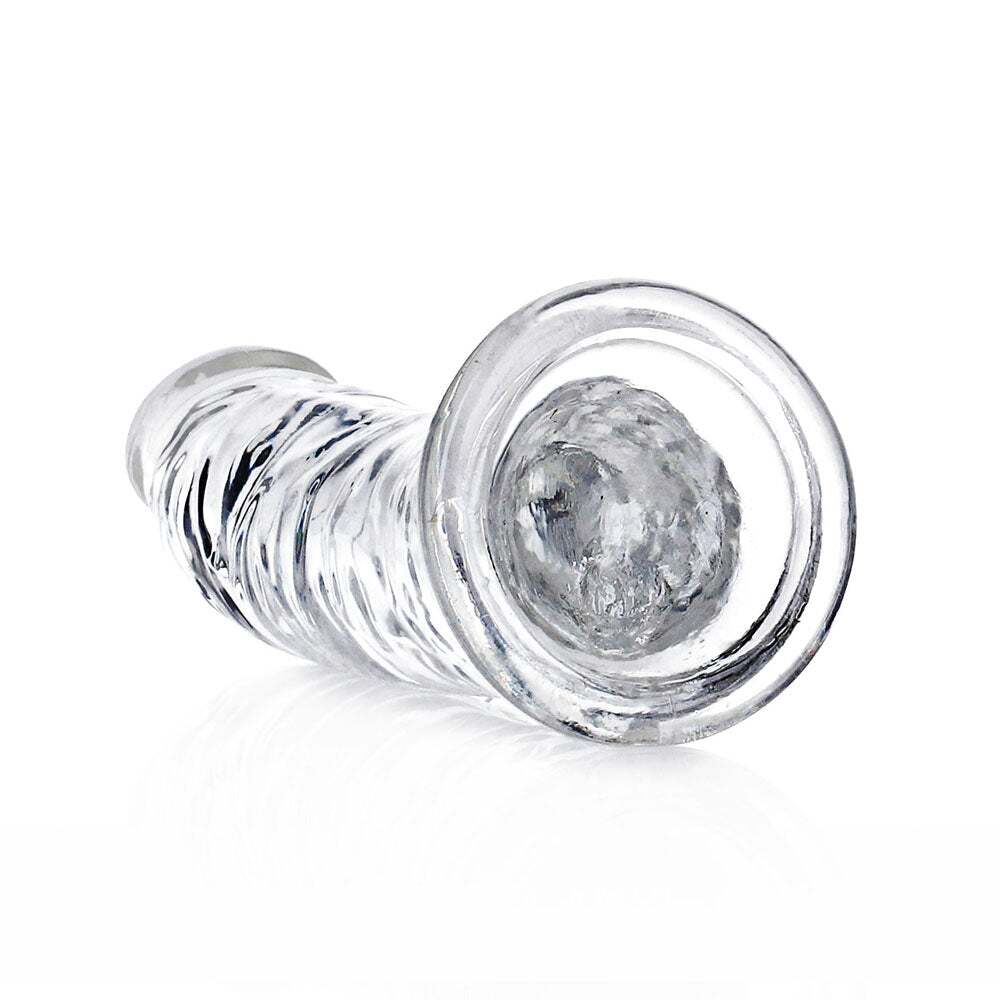 6 inch Dildo by Shots in Clear shown for pegging Her or Him