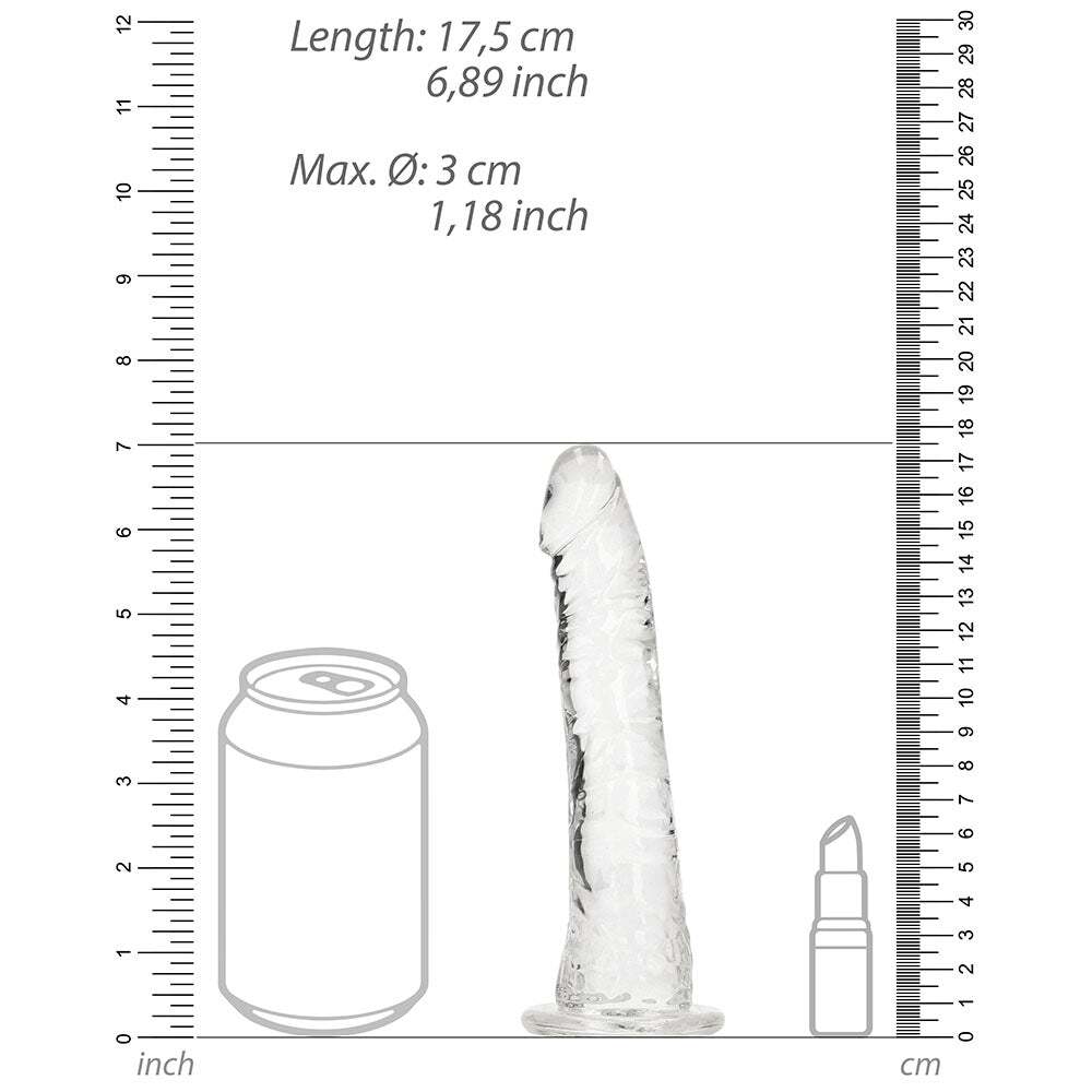 6 inch Dildo by Shots in Clear displayed for pegging Him or Her