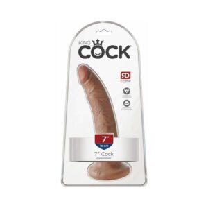 7 inch Dildo Pipedream Tan Light Brown Mocha King Cock Cock Realistic With Suction Cup