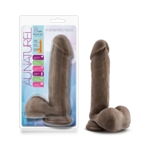 8 inch Dildo by Blush in Dark Brown shown for use by Her or Him