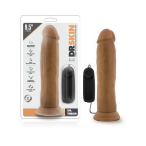 9.5 inch Dildo Blush Tan Light Brown Mocha Dr Skin Dr Throb Realistic Vibrating