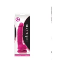 5 inch Dildo by NS Novelties in Hot Pink Magenta Fuchsia shown for use by Her or Him