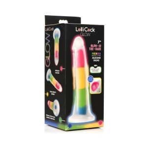 7 inch Dildo by Curve Novelties in Rainbow shown for use by Her or Him
