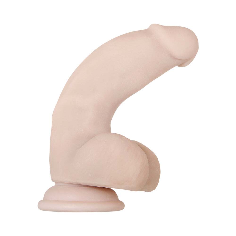 7 inch Dildo by Evolved in Vanilla Ivory Beige displayed for pegging Him or Her