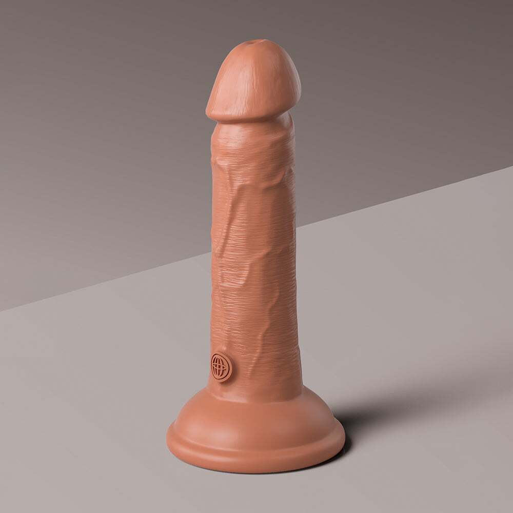 7 inch Dildo by Pipedream in Tan Light Brown Mocha shown for pegging Her or Him