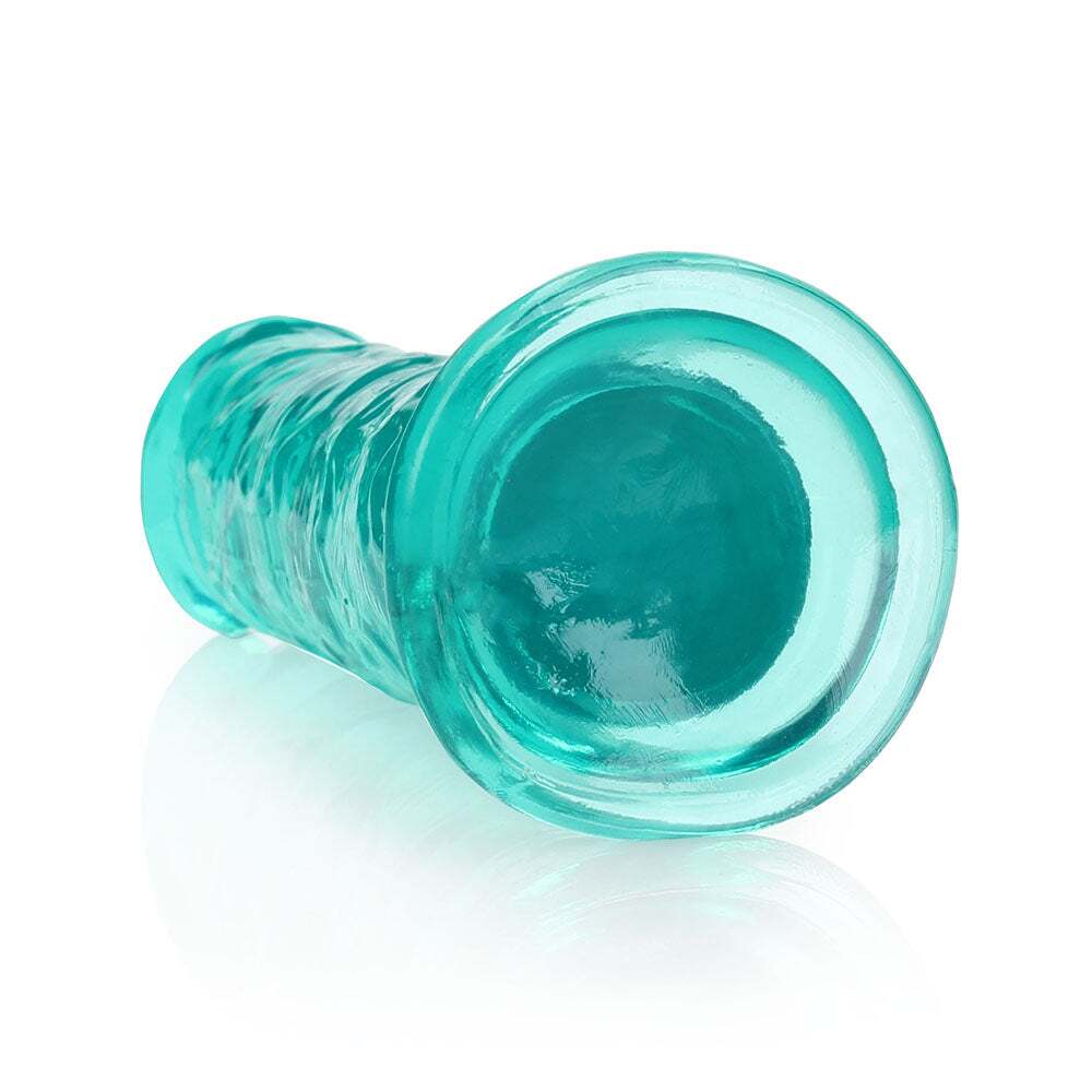 7 inch Dildo by Shots in Teal Turquoise Aqua shown for pegging Her or Him