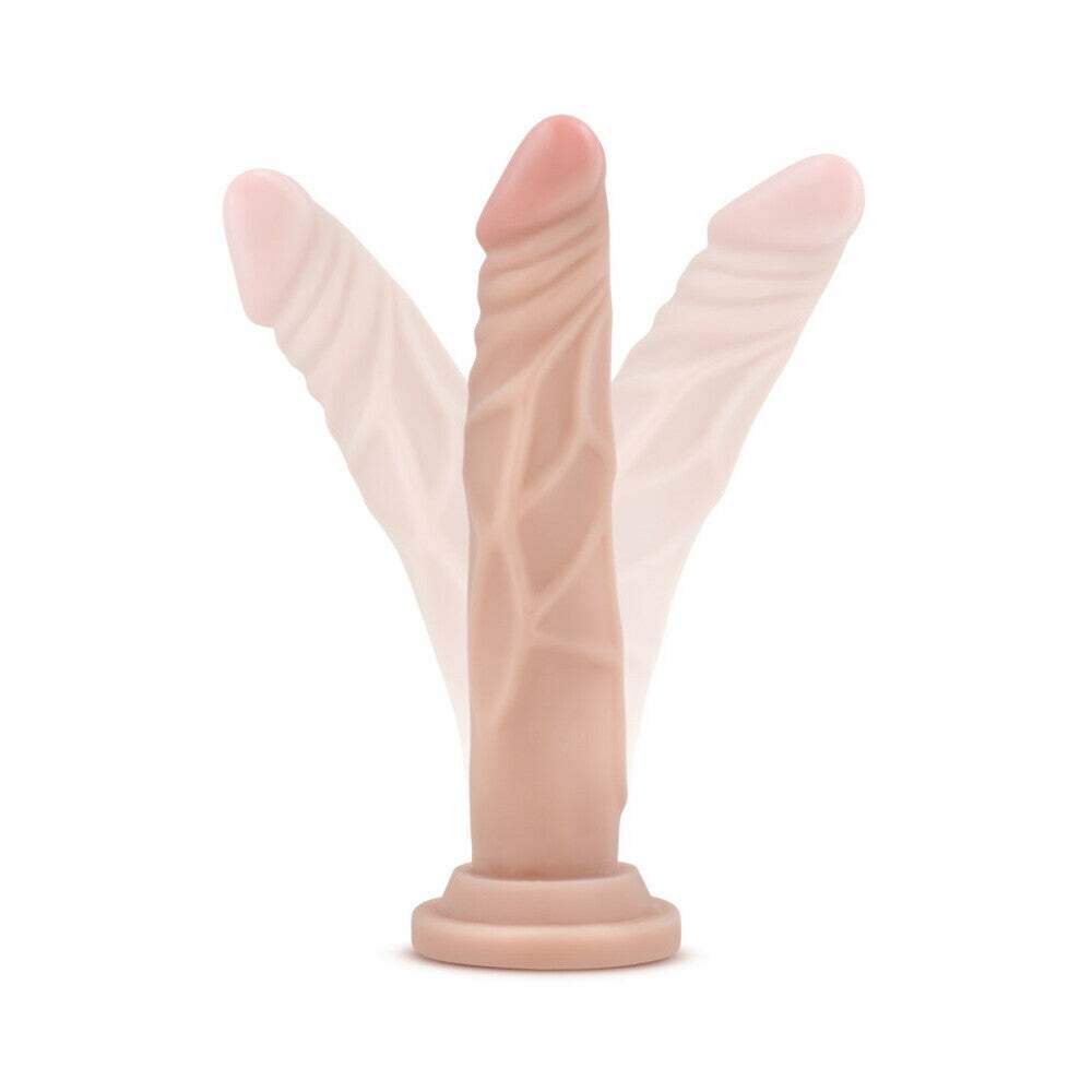 7.5 inch Dildo by Blush in Vanilla Ivory Beige displayed for pegging Him or Her