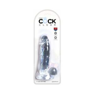 7 inch Dildo Pipedream Clear King Cock Cock With Balls Realistic Suction Cup