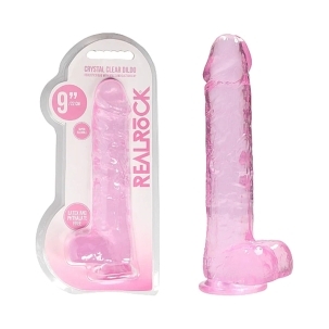 9 inch Dildo by Shots in Light Pink shown for use by Her or Him