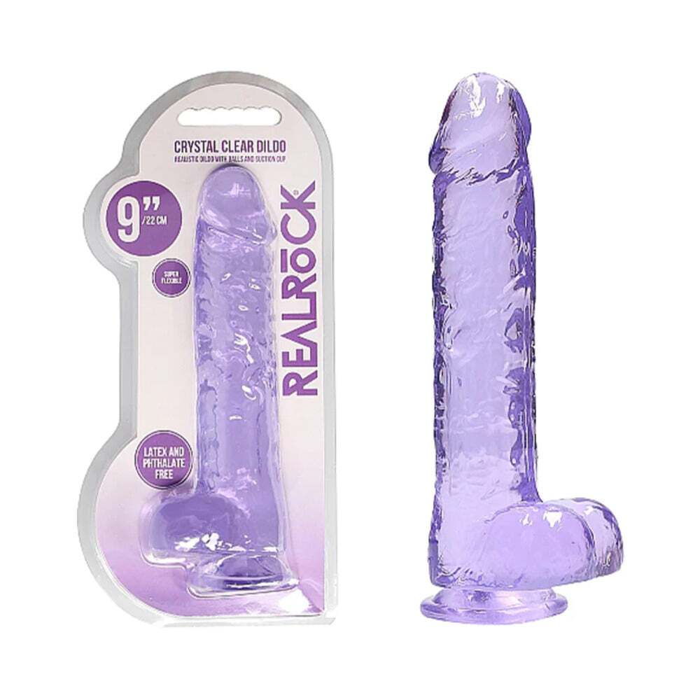 9 inch Dildo by Shots in Light Purple shown for use by Her or Him