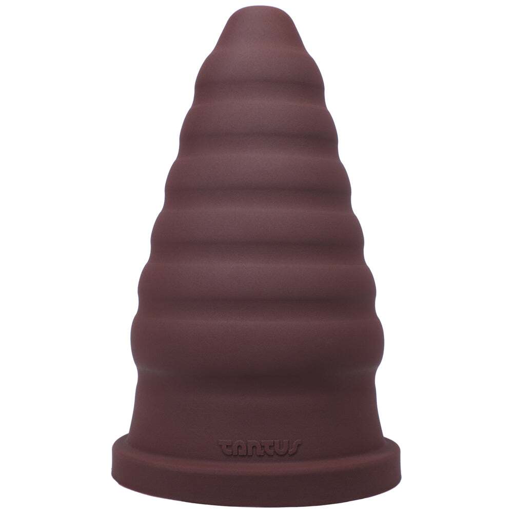 Dildo by Tantus in Wine Red Burgundy shown for use by Her or Him