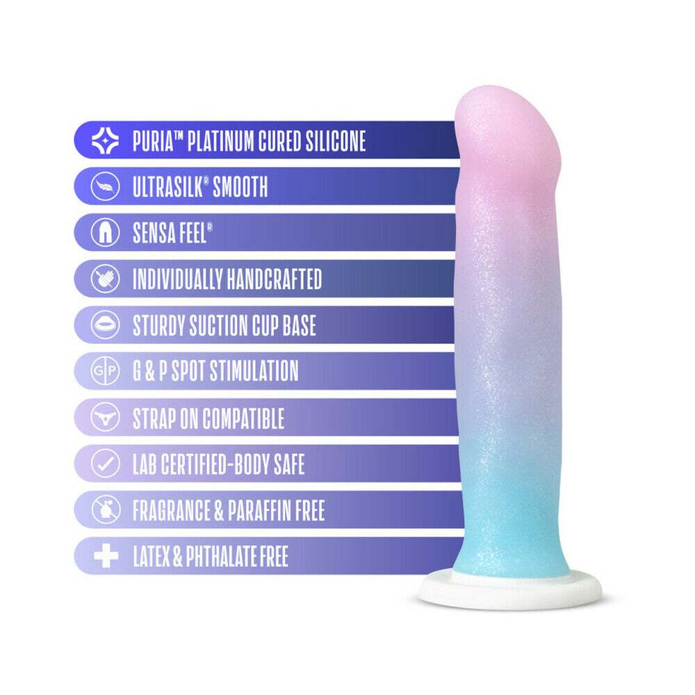 8 inch Dildo by Blush in Multi-Color shown for pegging Her or Him