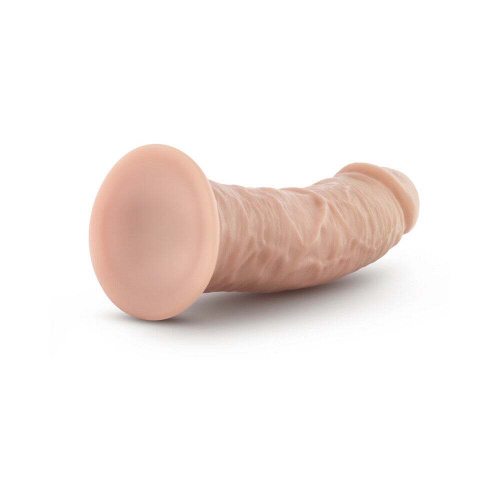 8 inch Dildo by Blush in Vanilla Ivory Beige shown for pegging Her or Him
