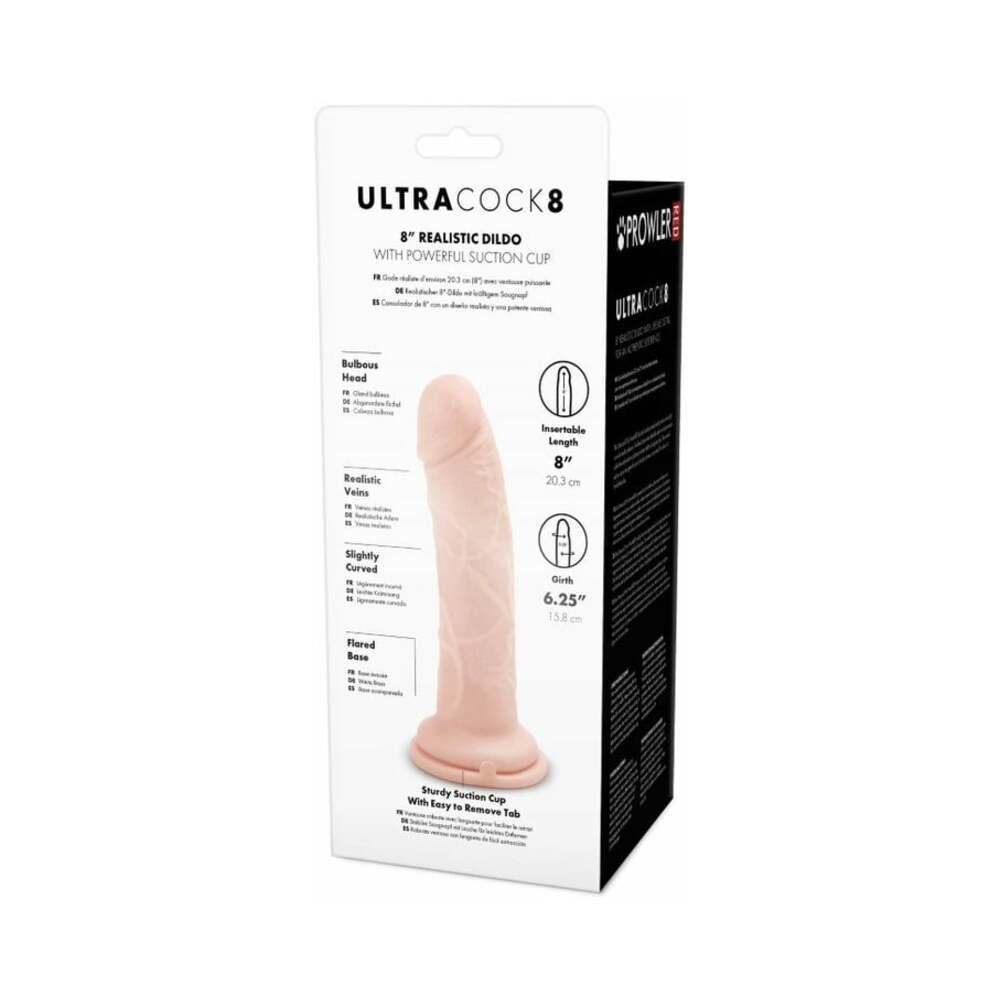 8 inch Dildo by Prowler RED in Vanilla Ivory Beige shown for pegging Her or Him