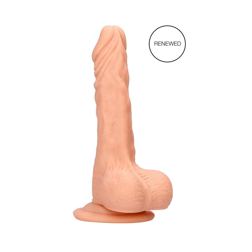 8 inch Dildo by Shots in Vanilla Ivory Beige displayed for pegging Him or Her