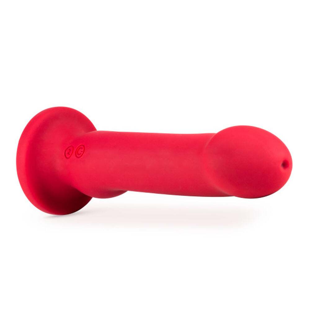 8.25 inch Dildo by Blush in Red shown for pegging Her or Him