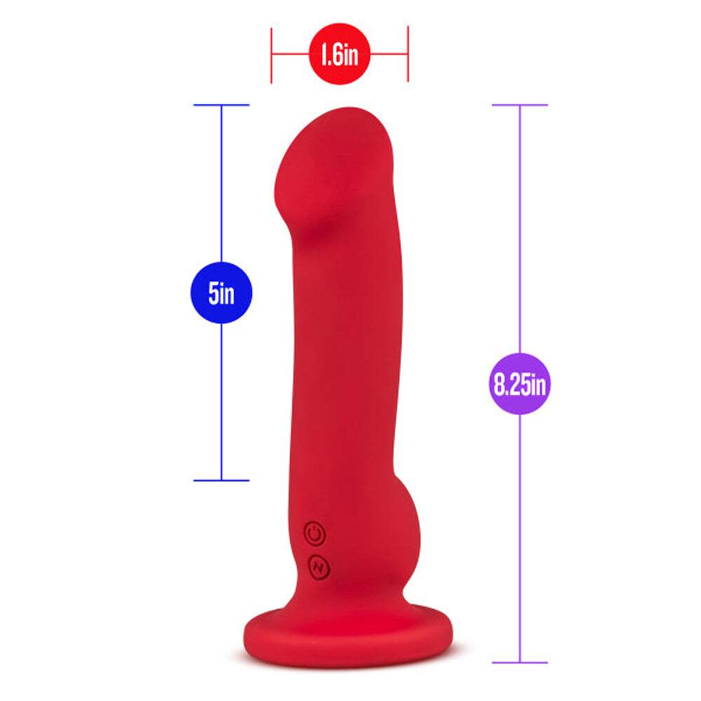 8.25 inch Dildo from Blush in Red pictured for anal pleasure for Her or Him