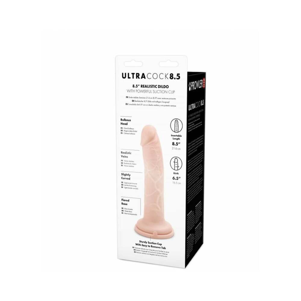 8.5 inch Dildo by Prowler RED in Vanilla Ivory Beige shown for pegging Her or Him