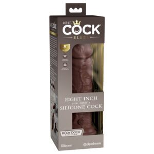 8 inch Dildo Pipedream Brown Chocolate Cocoa King Cock Elite Dual Density Silicone Cock Realistic With Suction Cup