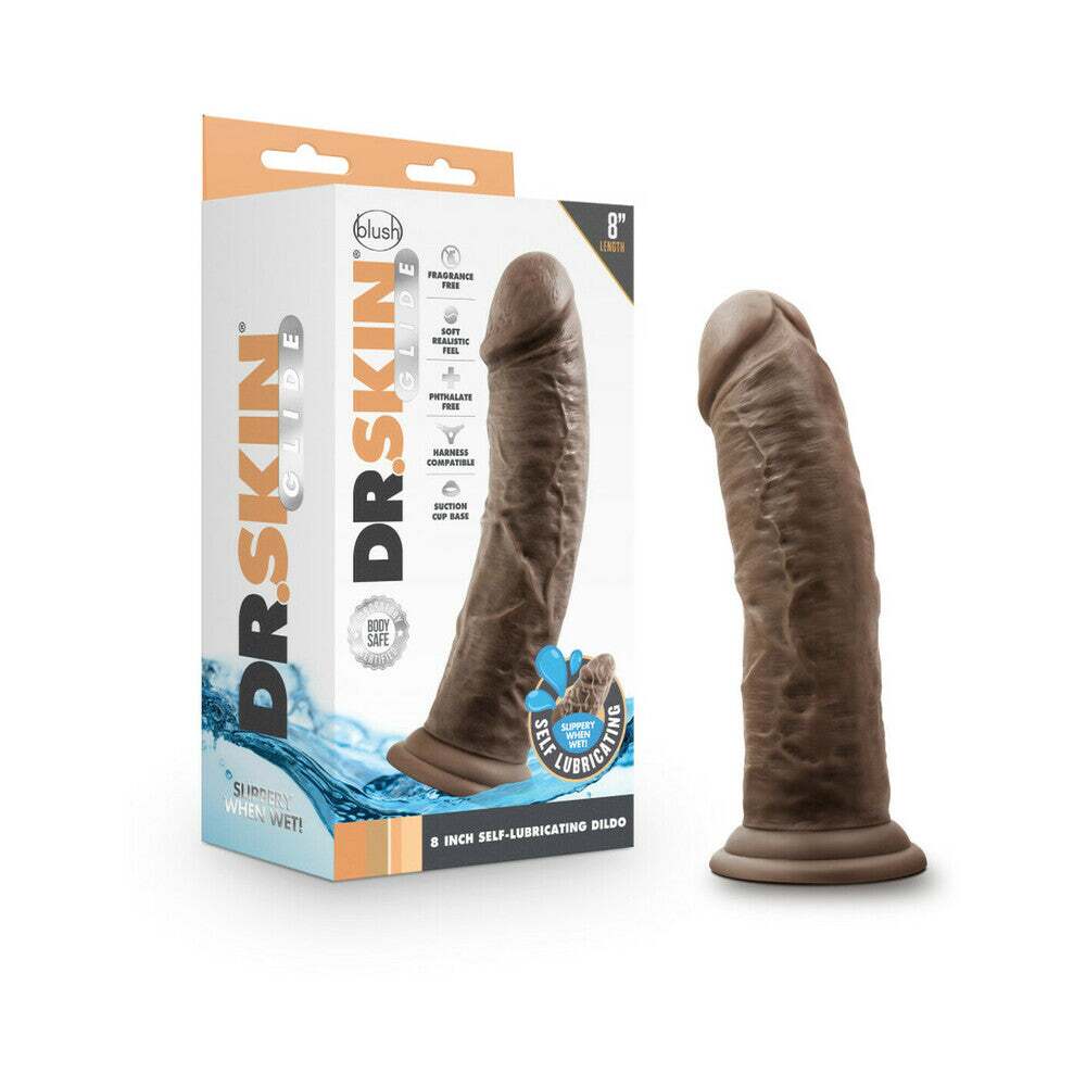 8 inch Dildo by Blush in Brown Chocolate Cocoa shown for use by Her or Him