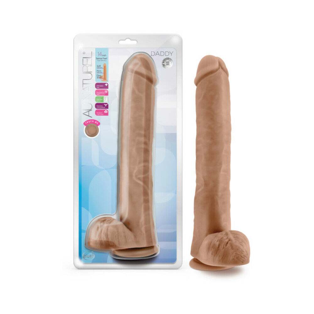 14 inch Dildo by Blush in Tan Light Brown Mocha shown for use by Her or Him