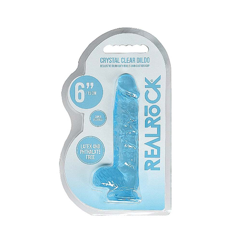 6 inch Dildo by Shots in Blue shown for use by Her or Him