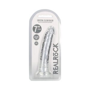 7 inch Dildo Shots Clear RealRock Crystal Slim