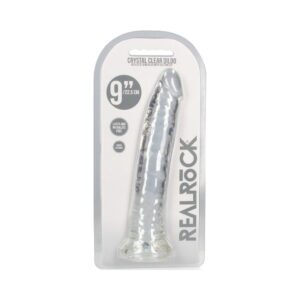 9 inch Dildo Shots Clear RealRock Crystal Slim