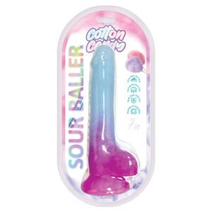 7 inch Dildo Hott Products Teal Turquoise Aqua Cotton Candy Sour Baller Silicone