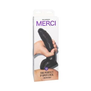 9.5 inch Dildo Doc Johnson Black Merci The Perfect P Spot Cock with Removable Vac U Lock Suction Cup