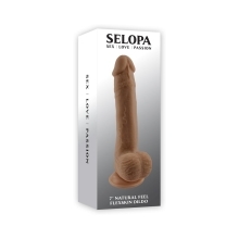 7 inch Dildo by Selopa in Brown Chocolate Cocoa shown for use by Her or Him