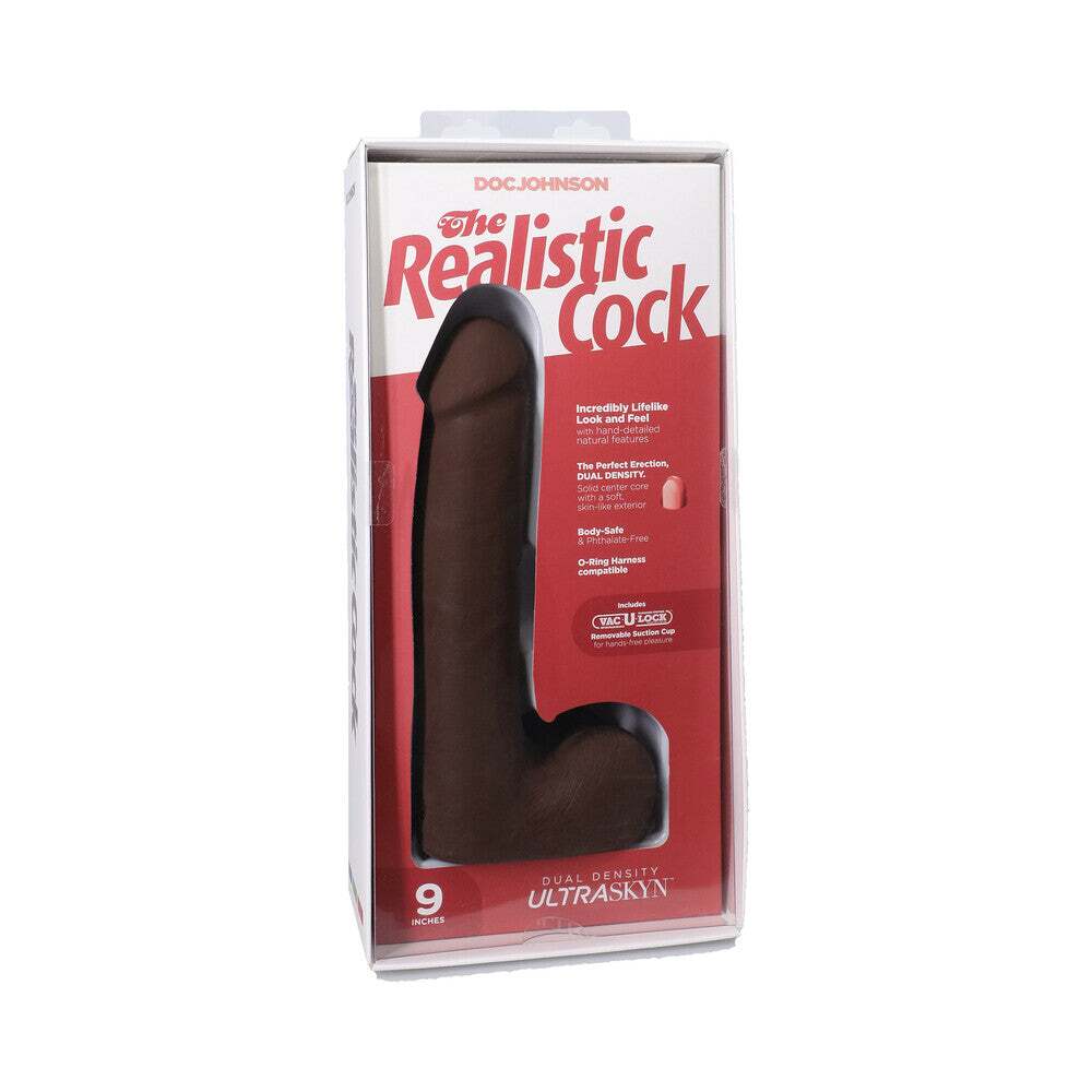 9 inch Dildo by Doc Johnson in Brown Chocolate Cocoa shown for use by Her or Him
