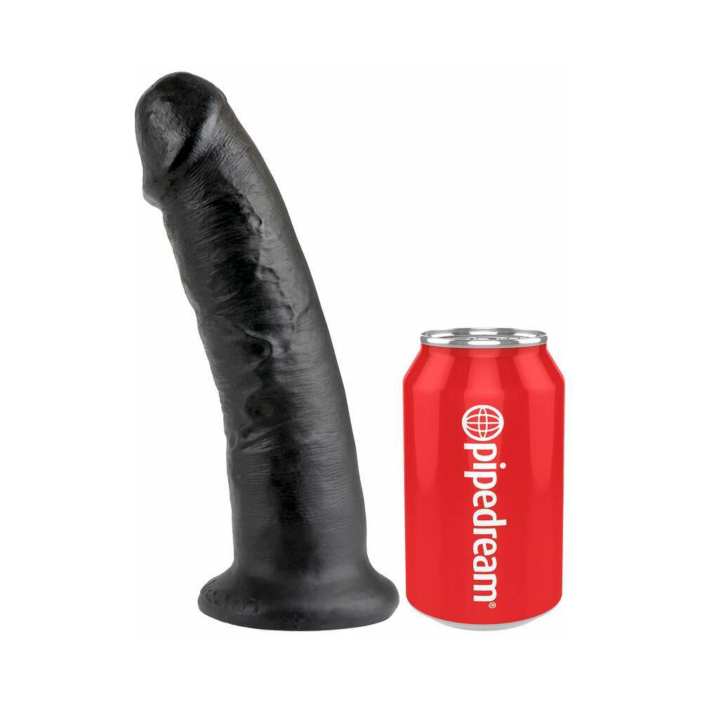 9 inch Dildo by Pipedream in Black shown for pegging Her or Him