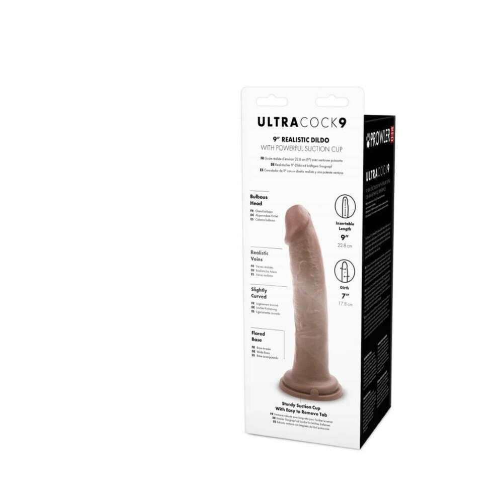 9 inch Dildo by Prowler RED in Brown Chocolate Cocoa shown for pegging Her or Him