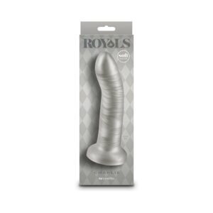 7 inch Dildo NS Novelties Silver Steel Chrome Royals Charlie Metallic Curved Champagne