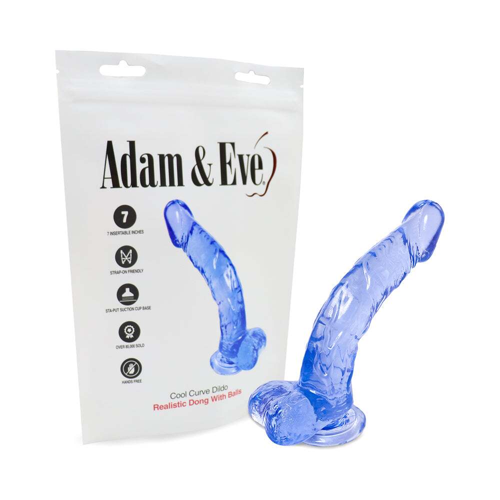 Dildo by Adam & Eve in Blue shown for use by Her or Him